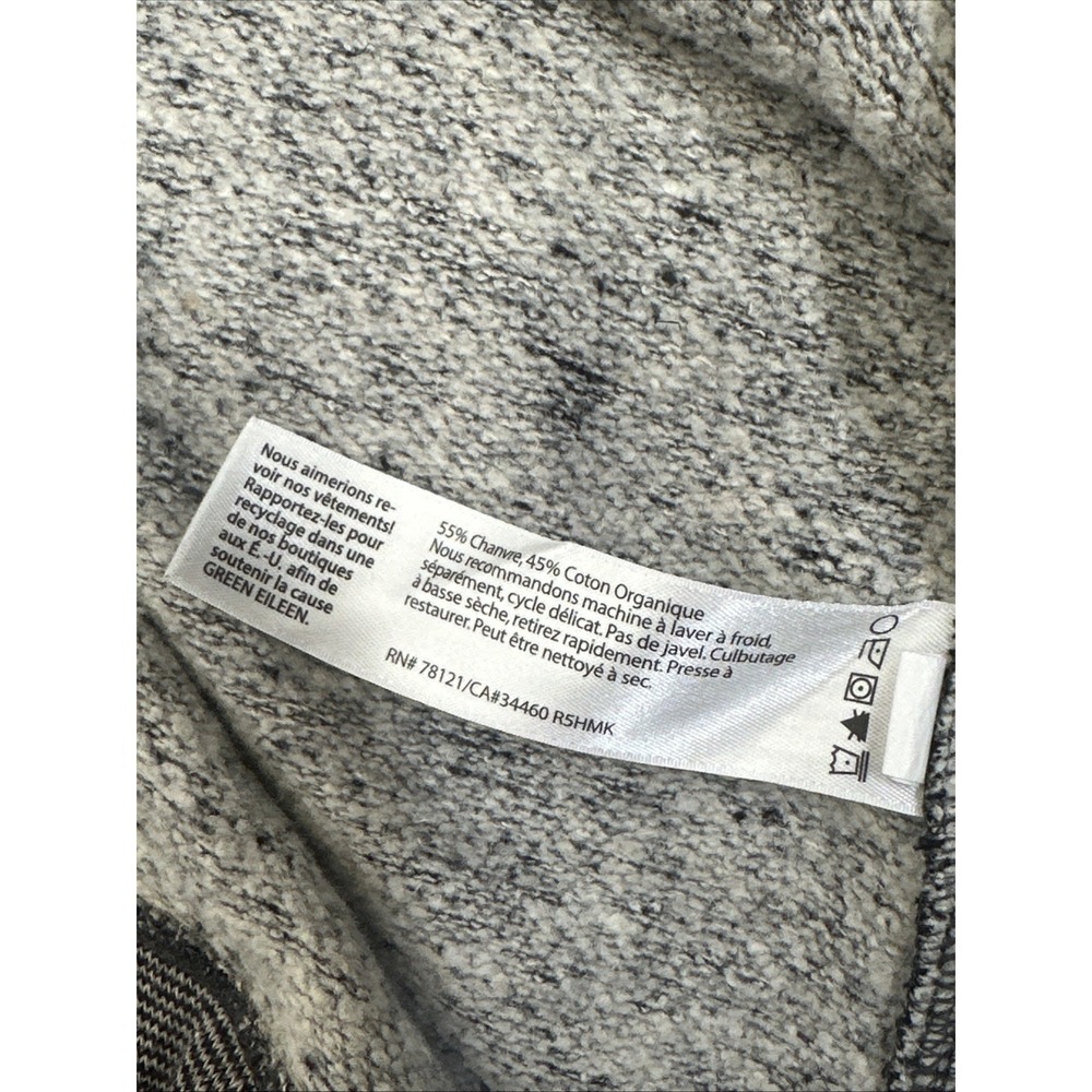 EILEEN FISHER Charcoal Gray Organic Cotton Hemp Microstripe Long‎ Jacket Large - Picture 7 of 8